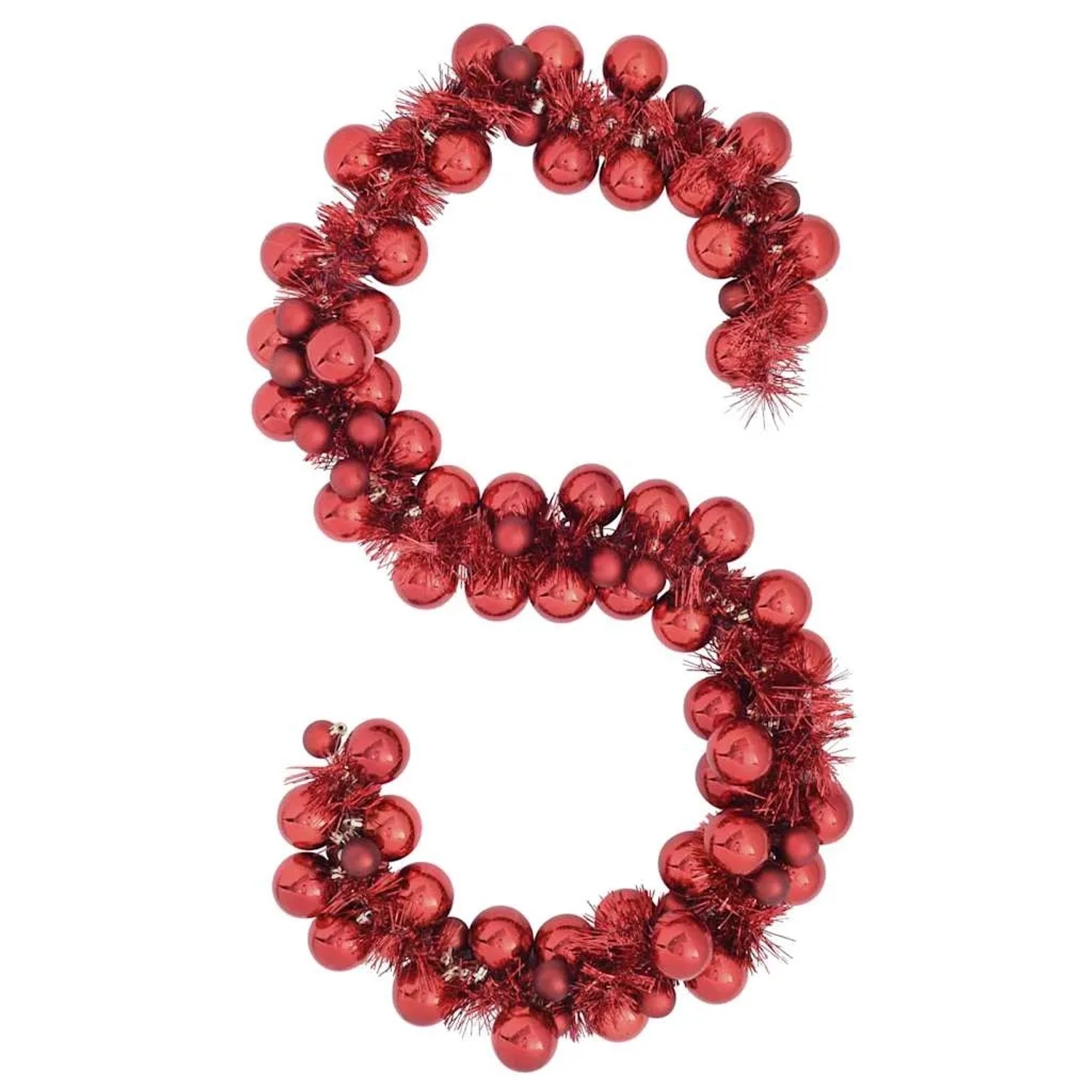 vidaXL Weihnachtskugelgirlande Rot 186 cm Polystyrol 42019688