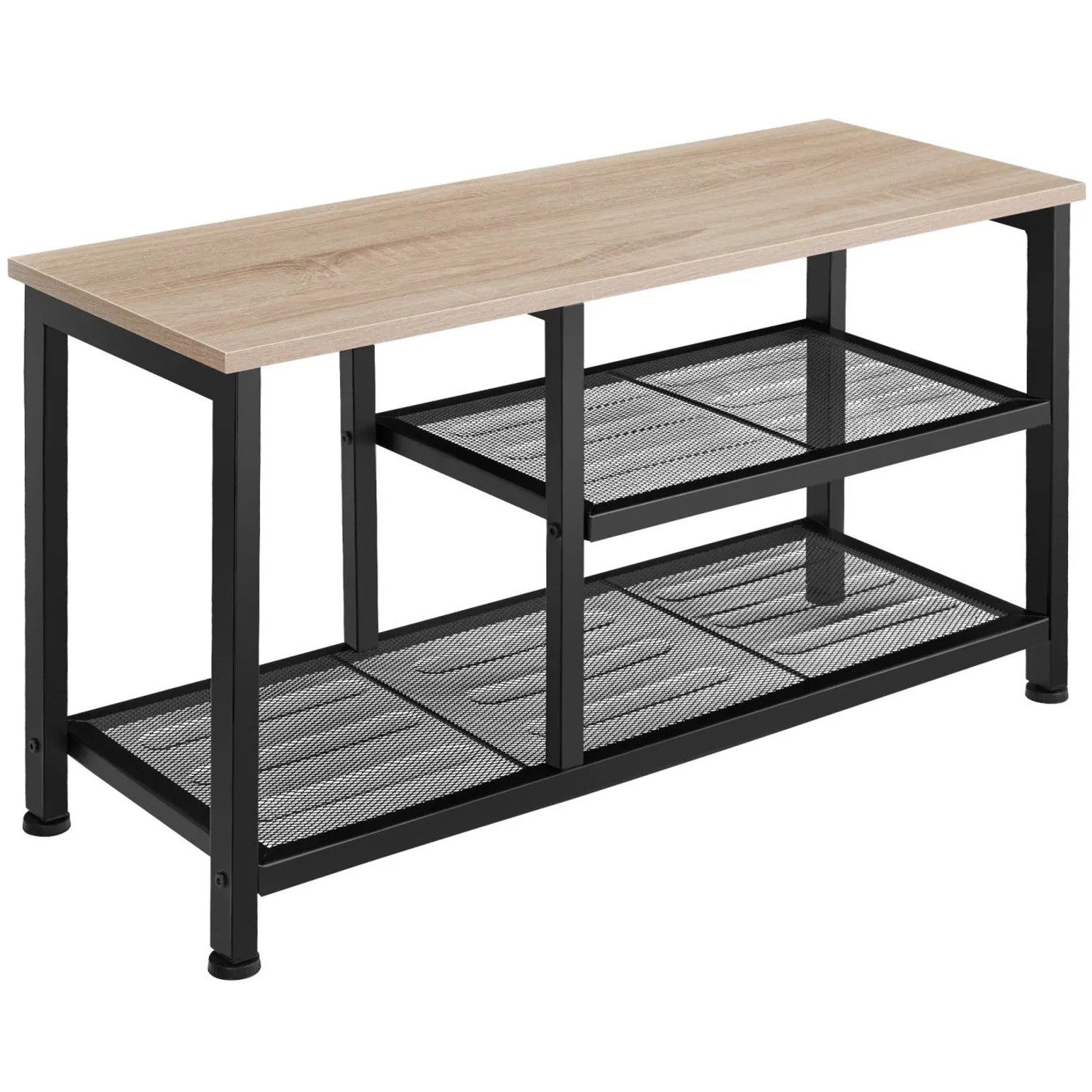 Tectake Schuhregal Taunton Industrial Style Holz und Stahl  80 x 30 x 45 50 cm Industrial Holz Hell  Eiche Sonoma