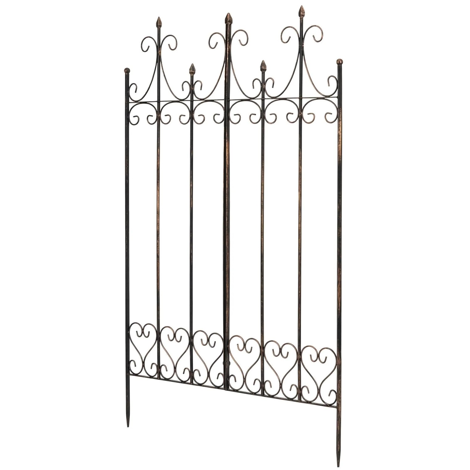 DELUKE Rankgitter KALLE 100x2x150cm Metall Bronze Rankhilfe Kletterpflanzen Gartendekoration