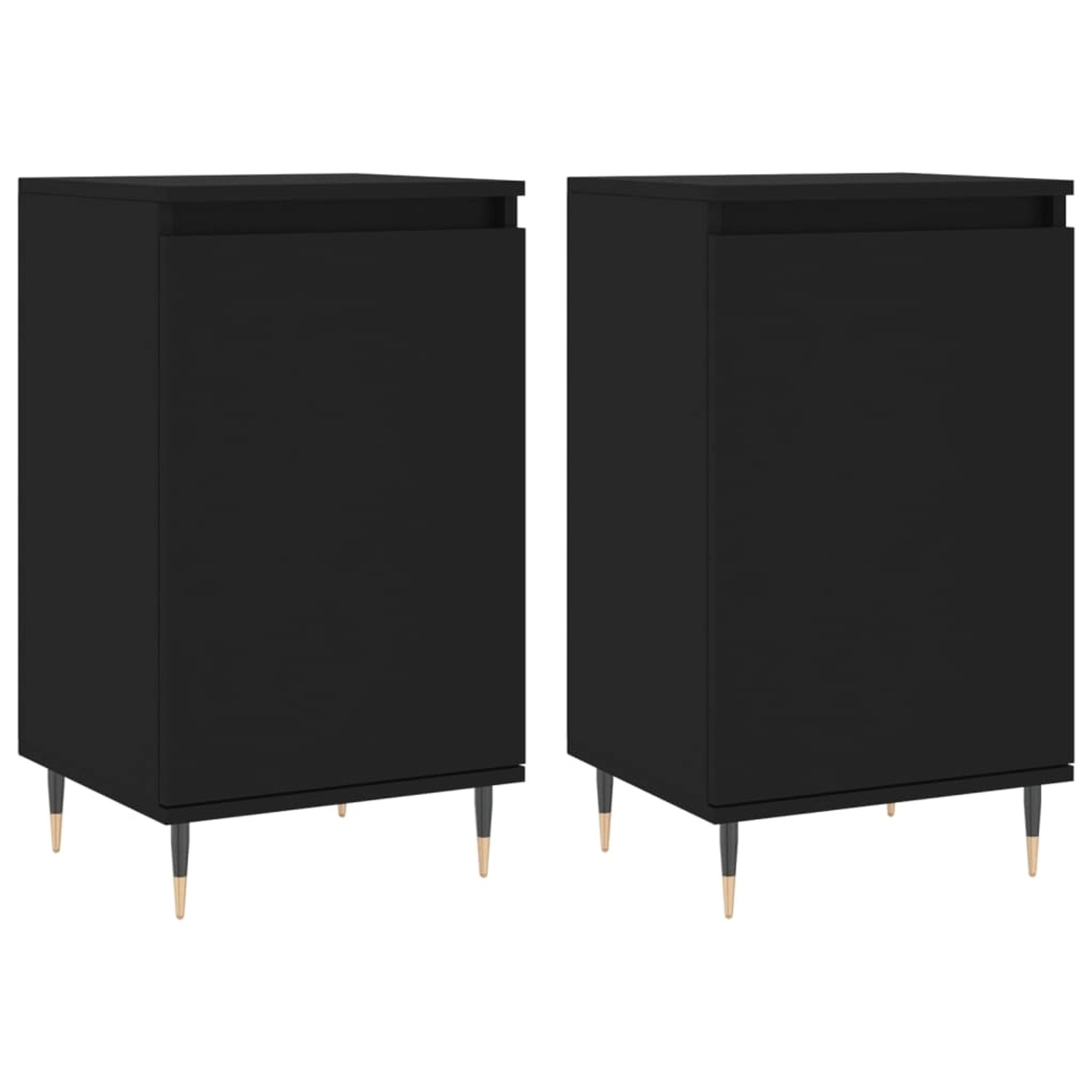 vidaXL Sideboards 2 Stk Schwarz 40x35x70 cm Holzwerkstoff 831039 günstig online kaufen