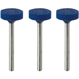 Proxxon Schleifkörper Edelkorund Rad, 3 Stück, blau, für Miniaturwerkzeuge.