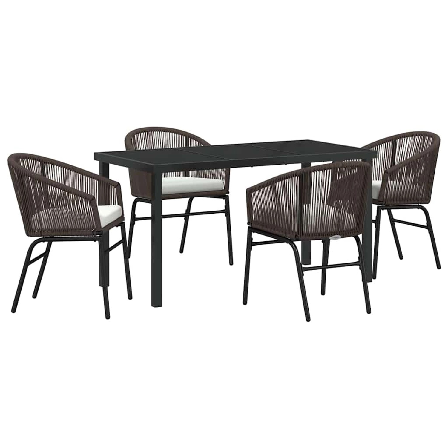 vidaXL Garten Essgruppe 5-Tlg Braun Poly Rattan 3379354 günstig online kaufen