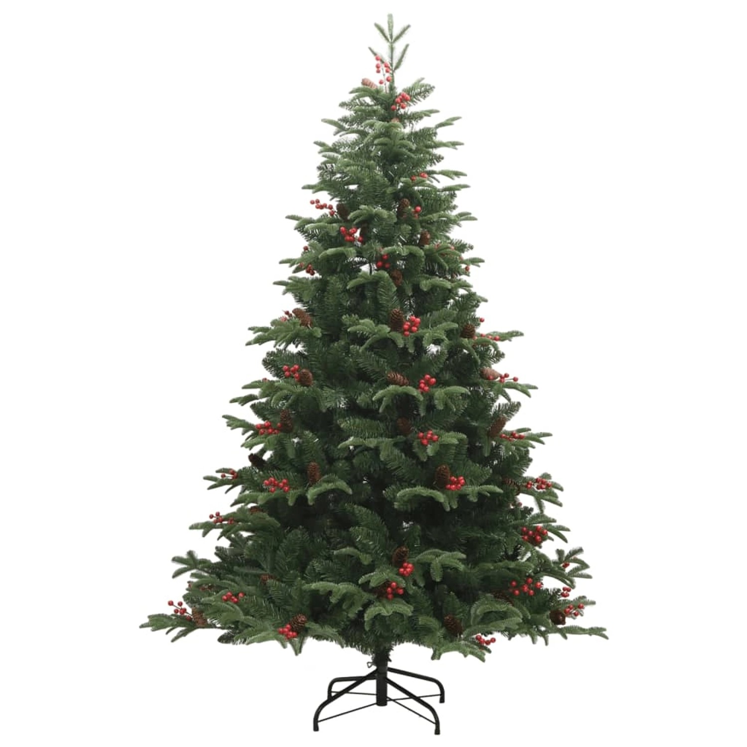 vidaXL Künstlicher Weihnachtsbaum Klappbar mit Zapfen   Beeren 240 cm Modell 1