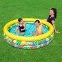 Bestway Planschbecken Floral Paradise mit Kindern im Garten.