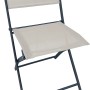 Klappstuhl Toconao in Anthrazit-Beige: Gartenstuhl aus Stahl, platzsparend.