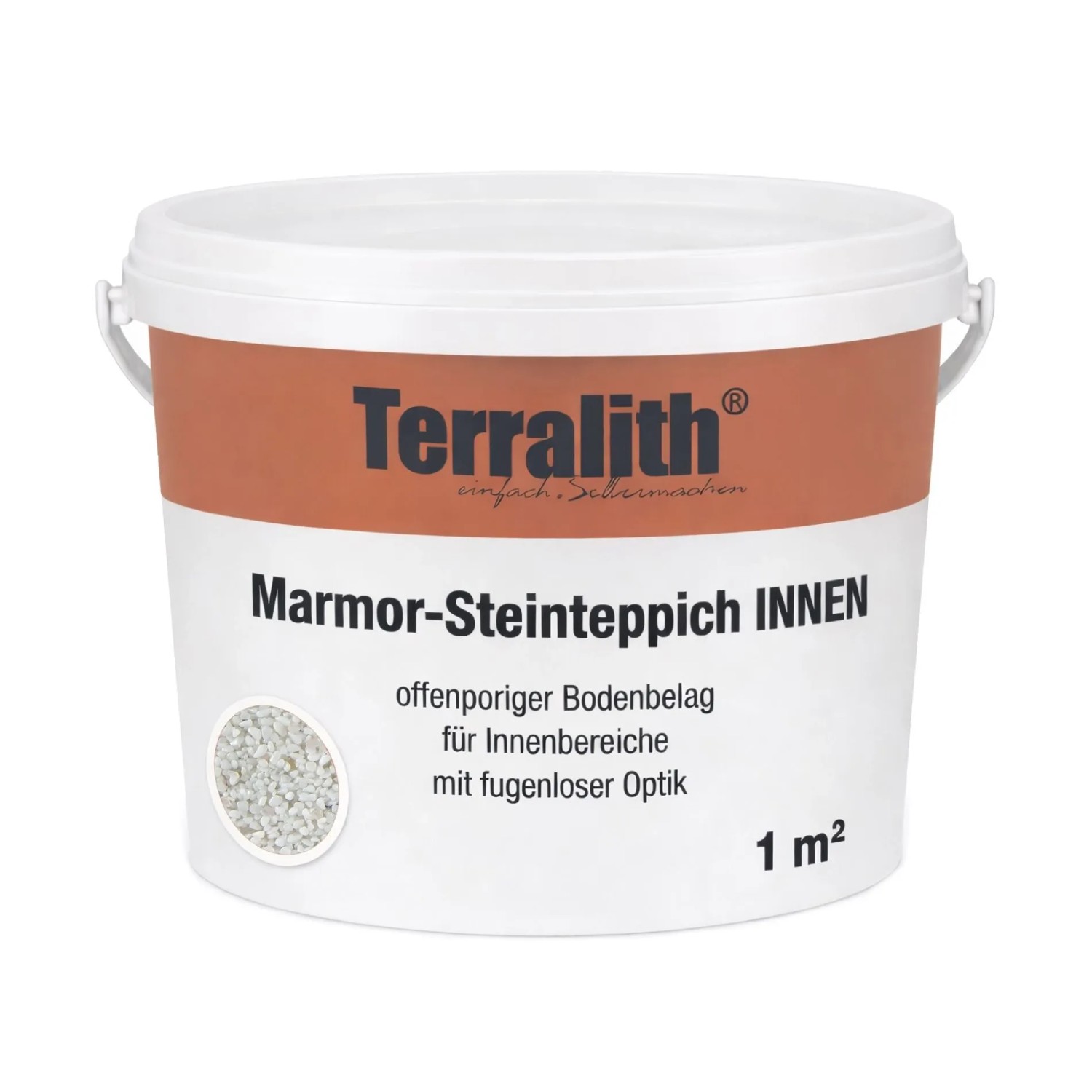 Terralith Edelsteinteppich Rosenquarz Bianco 1 m² Innen