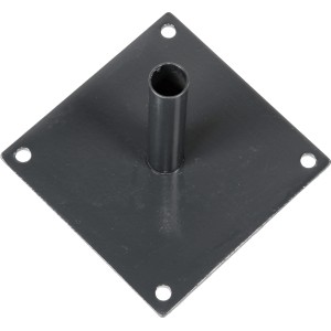 Anthrazit Bodenplatte (20x20 cm) für Zaunpfosten (Ø 34 mm) zur Montage von Einstabmattenzäunen.