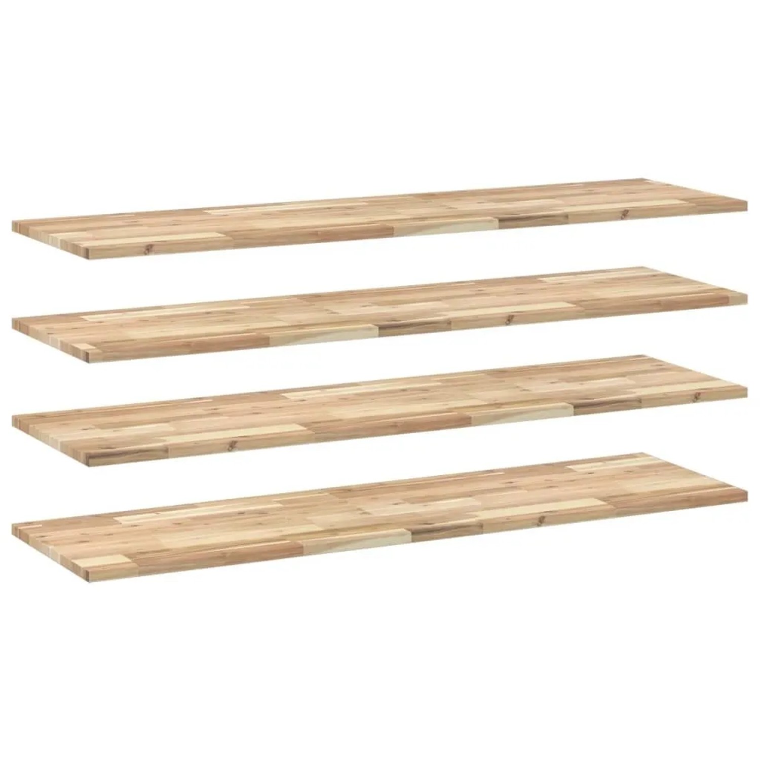 vidaXL Schweberegale 4 Stk 160x40x2 cm Massivholz Akazie Unbehandelt 3279414