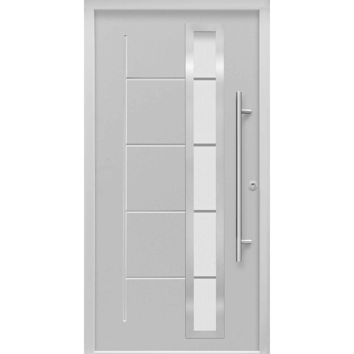 Sicherheits-Haustür ThermoSpace Prime Paris RC2 Grau 100 x 210 cm Anschlag R