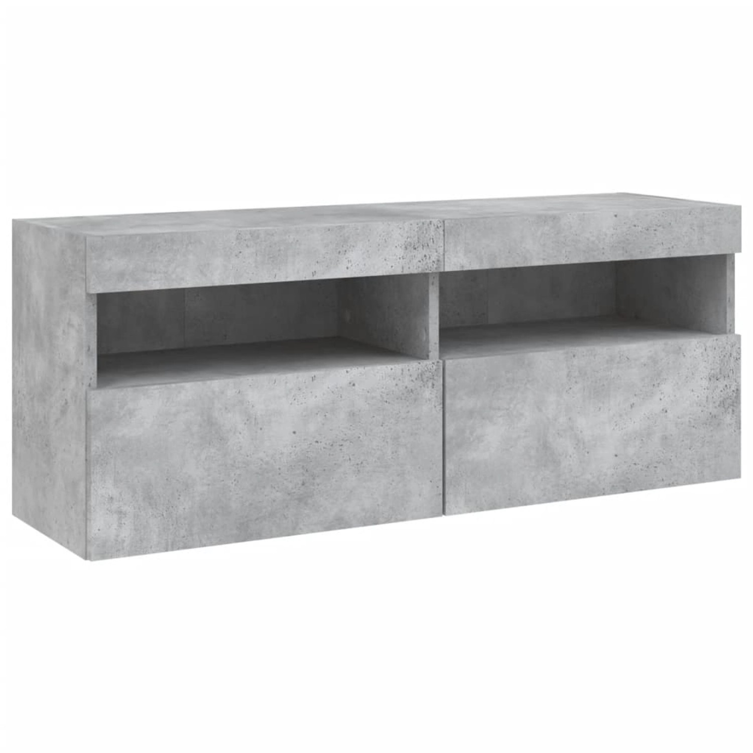 VidaXL TV-Wandschrank mit LED-Leuchten Betongrau 100x30x40 cm günstig online kaufen
