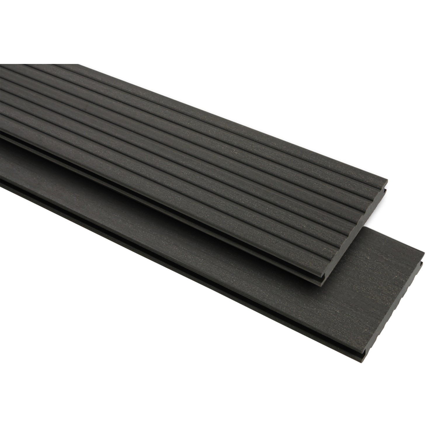 GartenLand Musterstück WPC Terrassendiele Vintage Massiv 20x145 mm Anthrazit Genutet und Glatt 20 cm