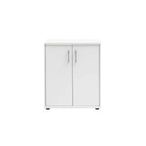 Weißer PROREGAL Aktenschrank Tiger Small mit 2 Flügeltüren und 2 Fächern.