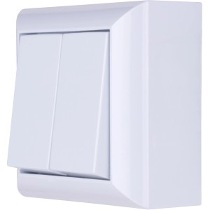 REV Aufputz-Serienschalter PlanoLuxe in Weiß für die Innenmontage.