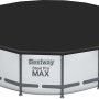 Bestway Stahlrahmen Pool Set, Ø 488 cm, mit Abdeckplane. Lichtgrauer Frame Pool für den Garten.