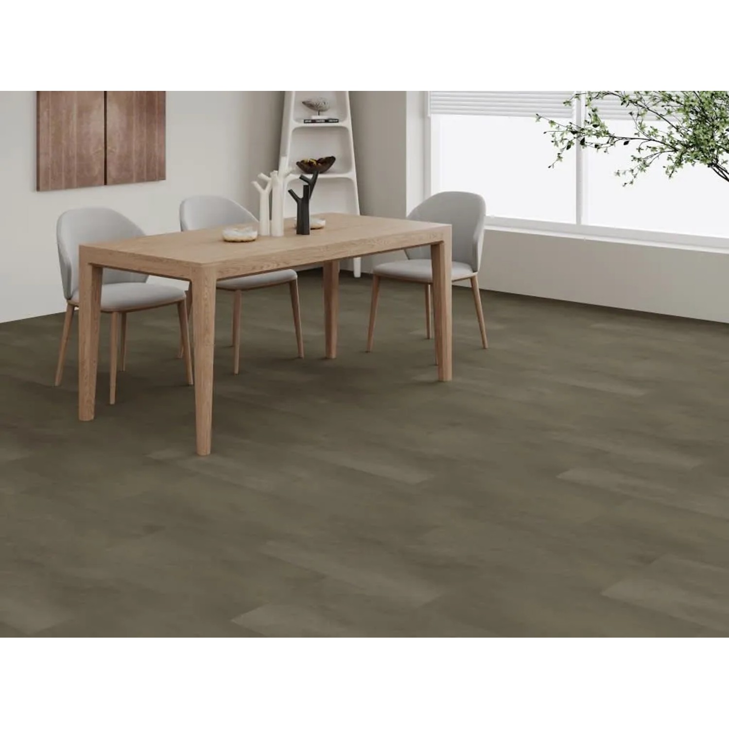 Decoflooring Vinylboden Premium Klebevinyl Beton Braun Fliesenformat