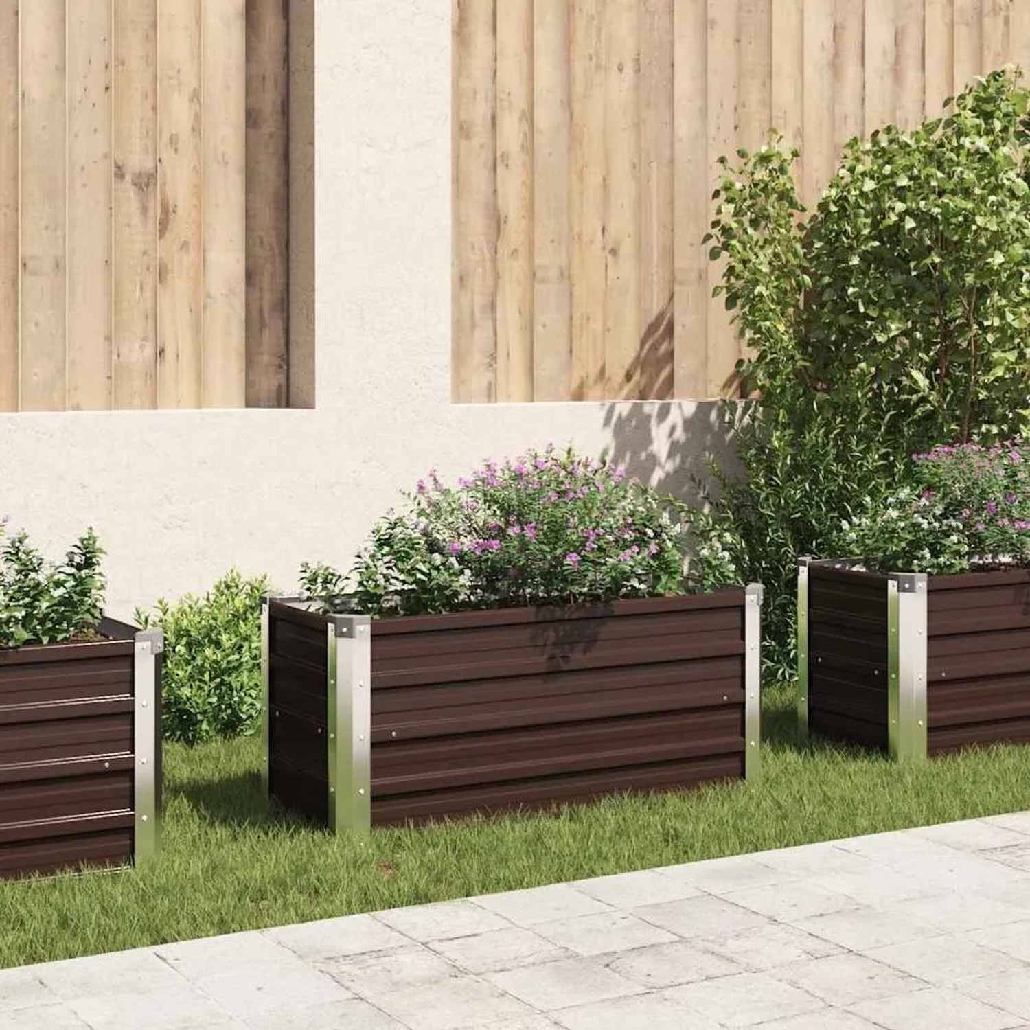 Furnicato Garten-hochbeet Braun 100 X 40 X 45 Cm Verzinkter Stahl