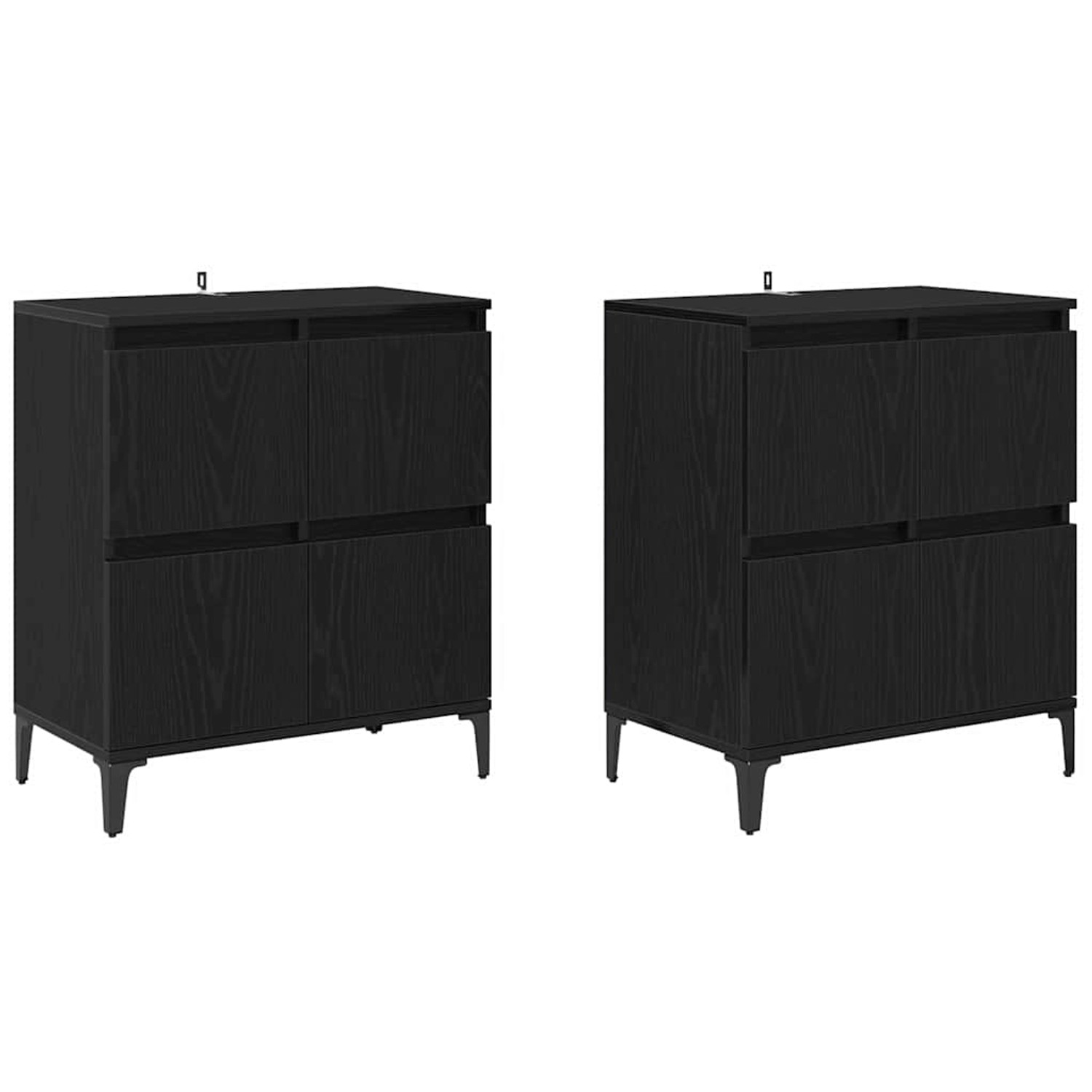 vidaXL Sideboards 2 Stk Schwarz Eichen-Optik 60 x 35 x 70 cm 3415594 günstig online kaufen