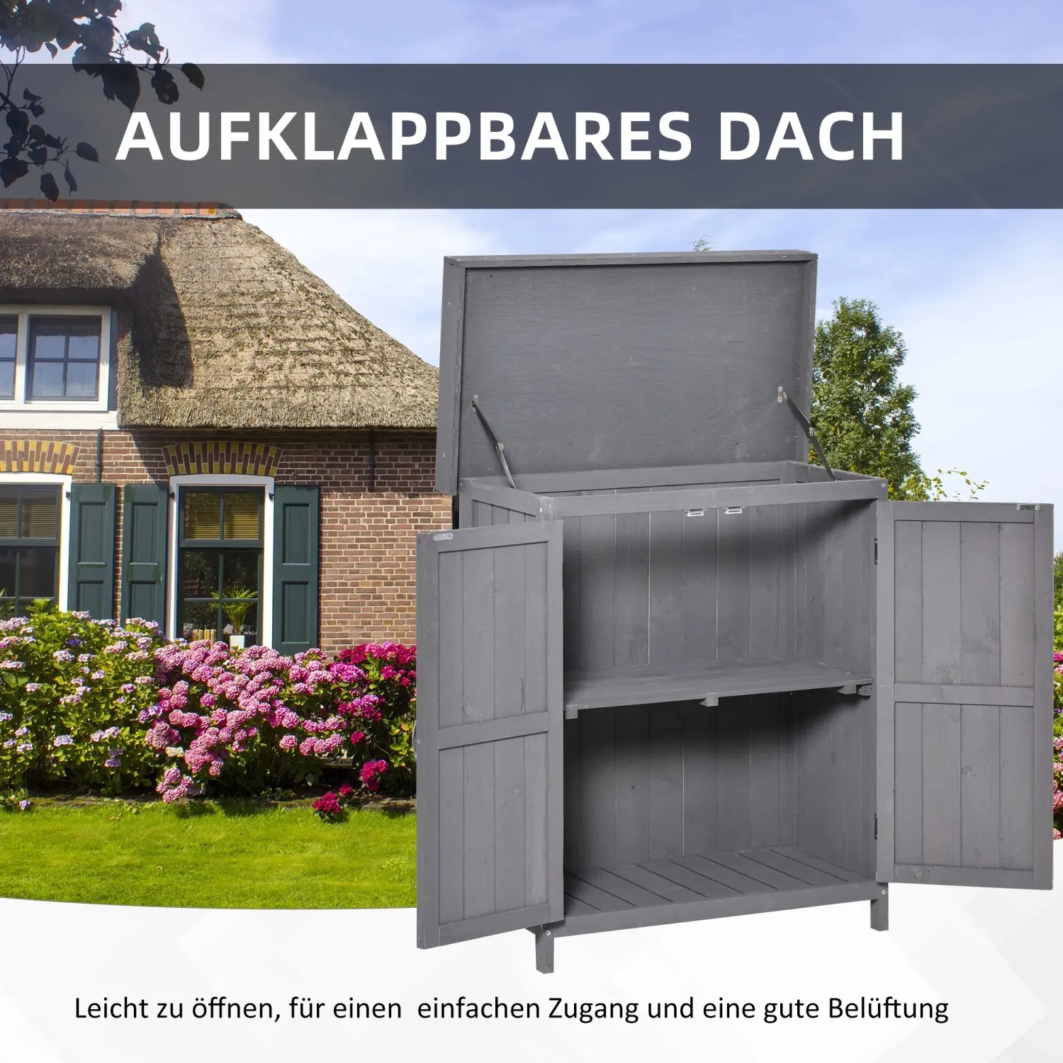 Outsunny Gartenschrank wetterfest 74 x 43 x 88 cm kaufen bei OBI
