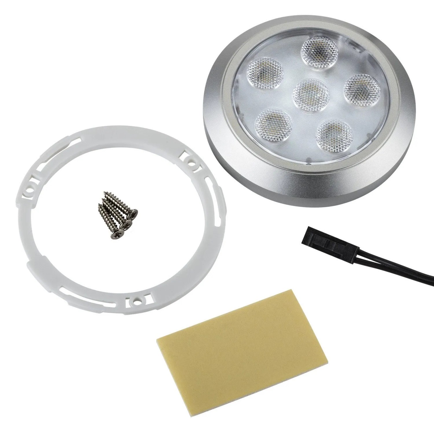SOTECH LED Aufbauleuchte ABILA, rund, silber, kaltweiß, mit Montagezubehör.
