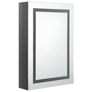 vidaXL LED-Spiegelschrank fürs Bad Glänzend Grau 50x13x70 cm 326491