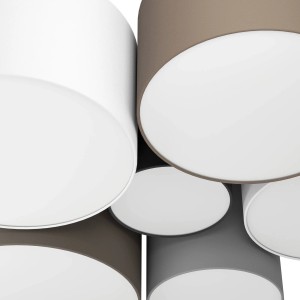 Moderne EGLO Deckenlampe PASTORE, 6-flammig in Braun, Grau, Schwarz und Weiß.