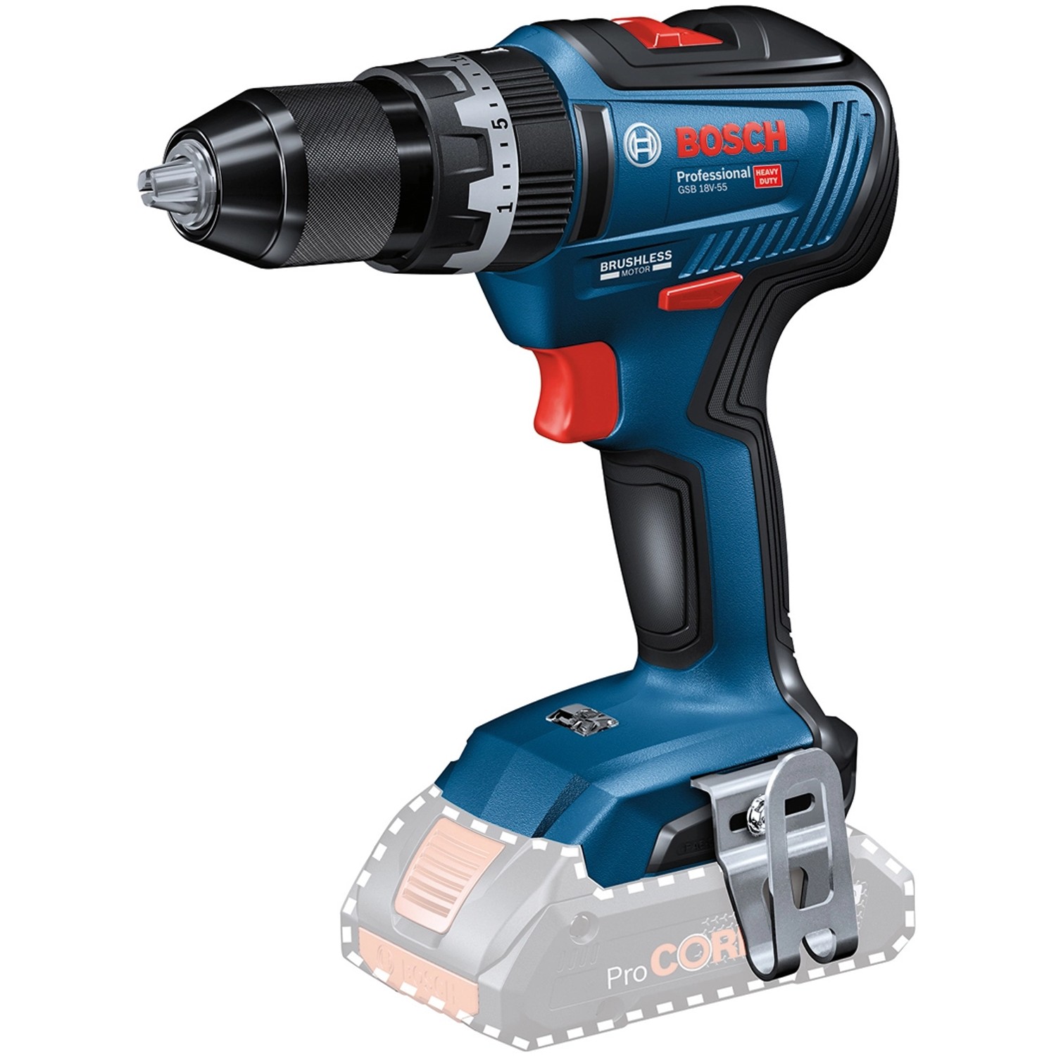 Bosch Professional 18 V Akku-Schlagbohrschrauber GSB 18V-55 Solo in L-Boxx