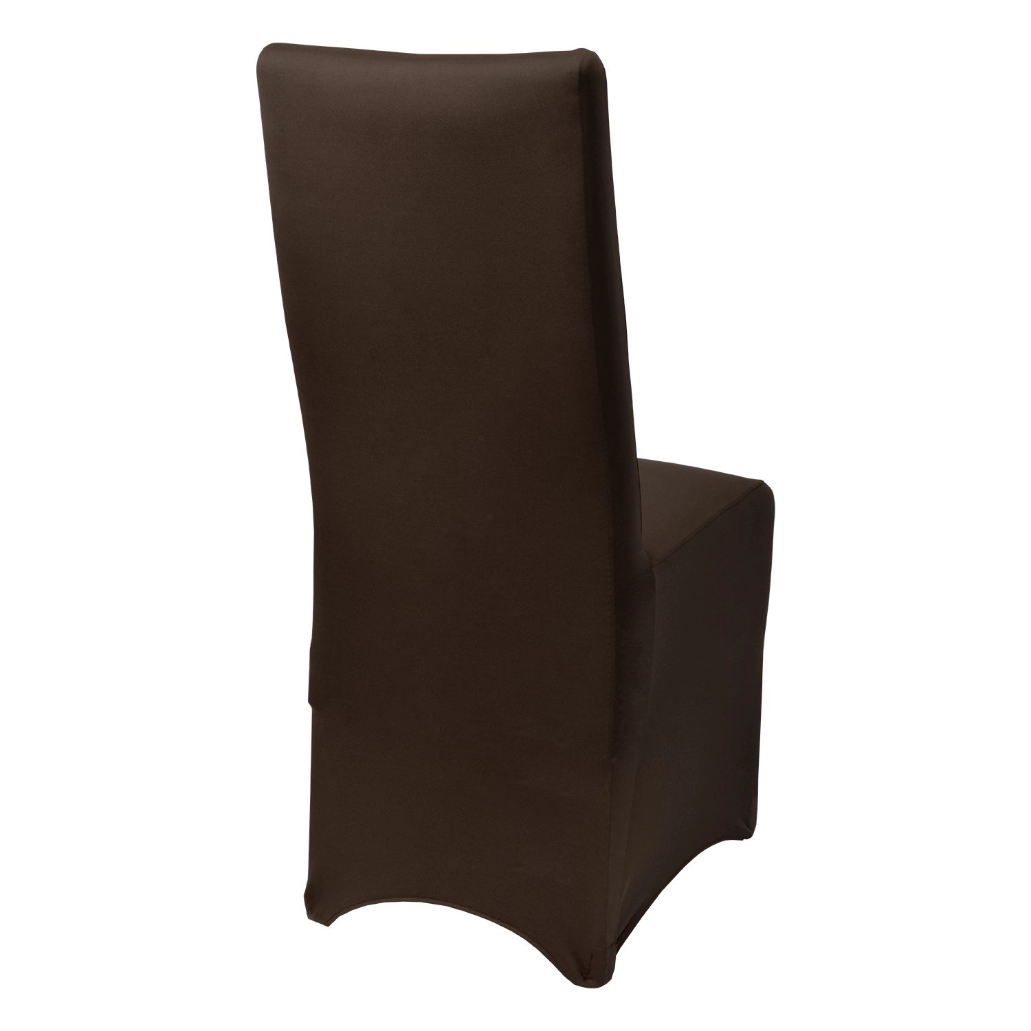 Beautissu Leona Stuhlhusse in Braun, elastischer Stretch-Bezug für Bankett-Stühle.
