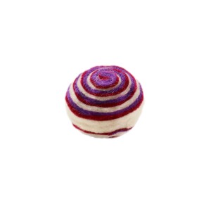 Buntes Hunter Katzenspielzeug Rolli aus Wollfilz, 4 cm Durchmesser.