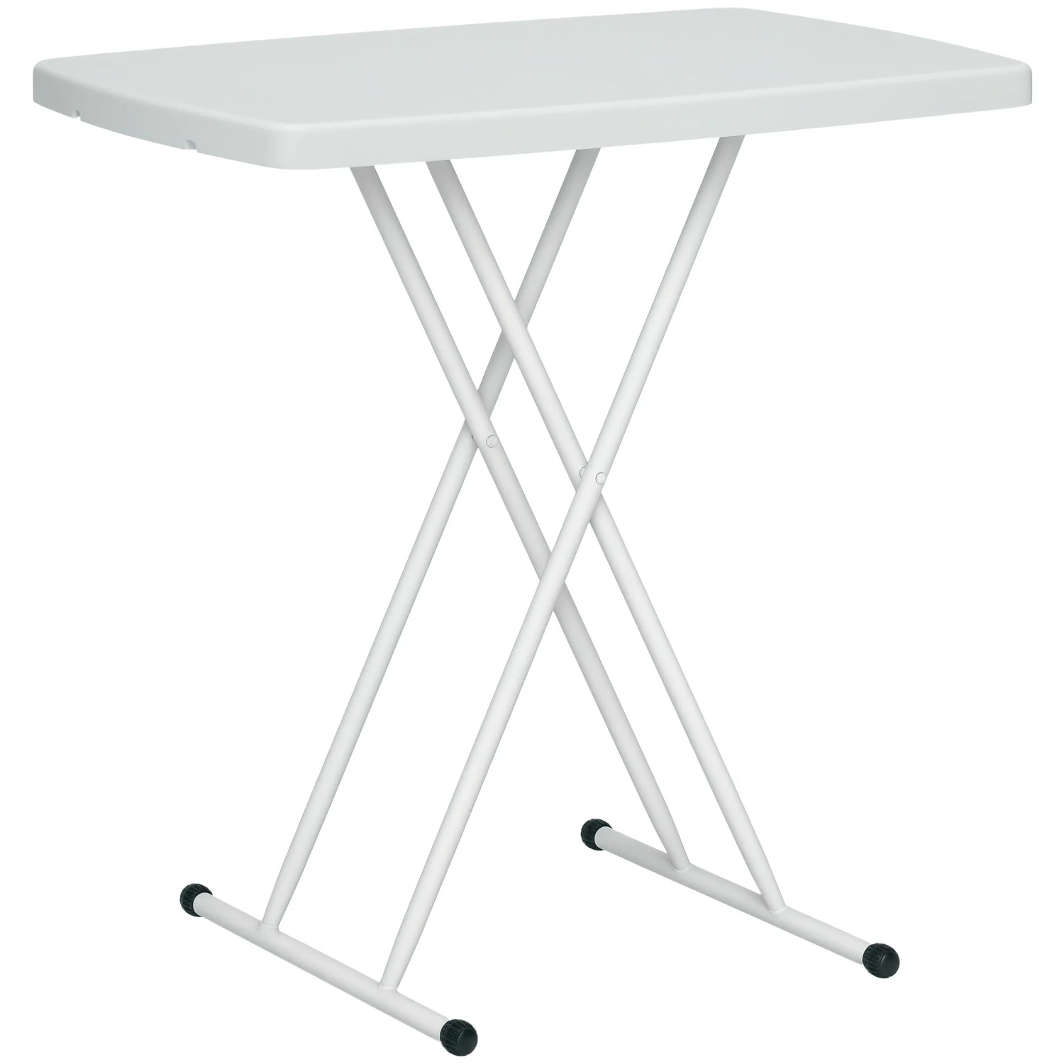 Outsunny Couchtisch Kunststoff Metall Weiß 76L x 50B x 74H cm