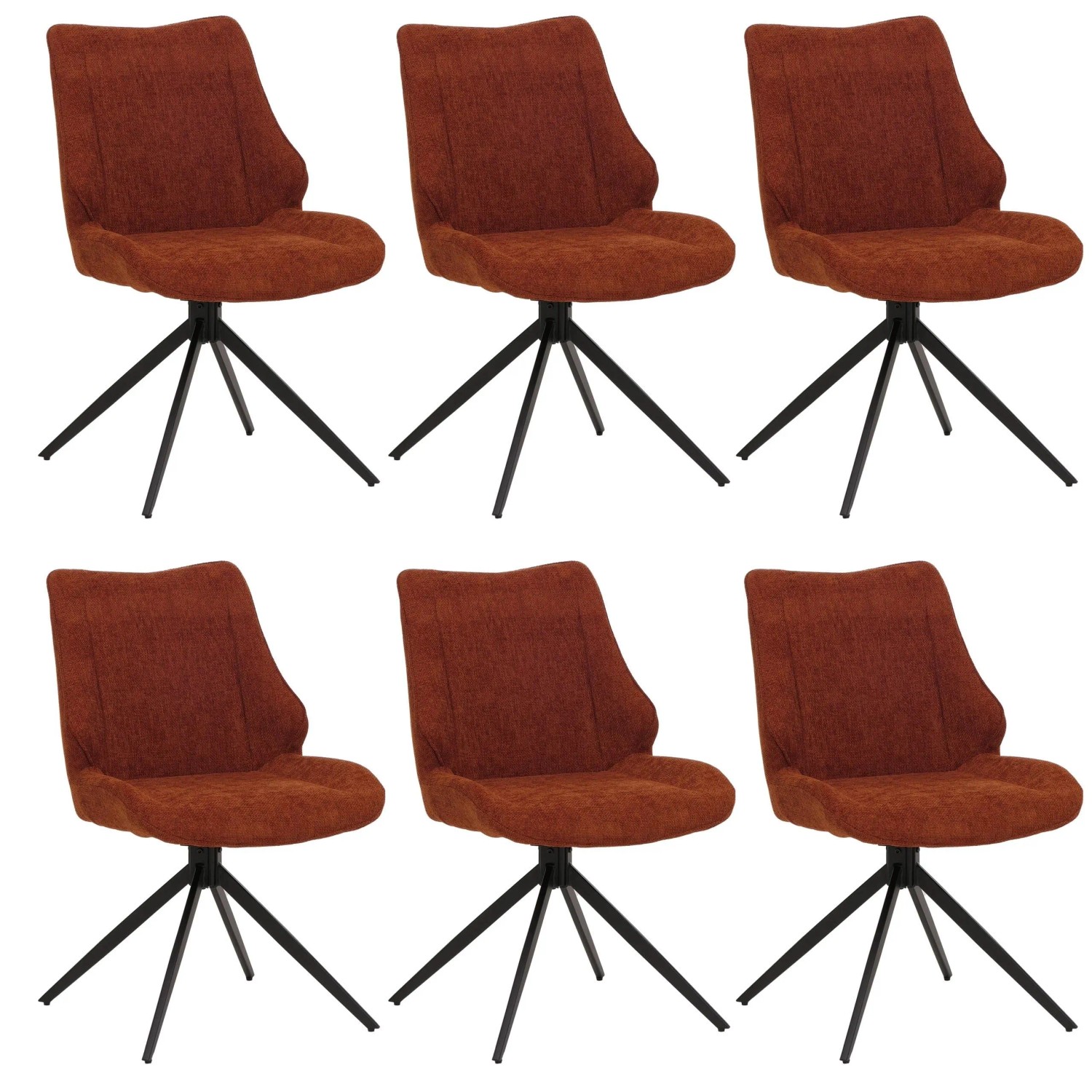 MCW Esszimmerstuhl O48 6er-Set Rotbraun günstig online kaufen
