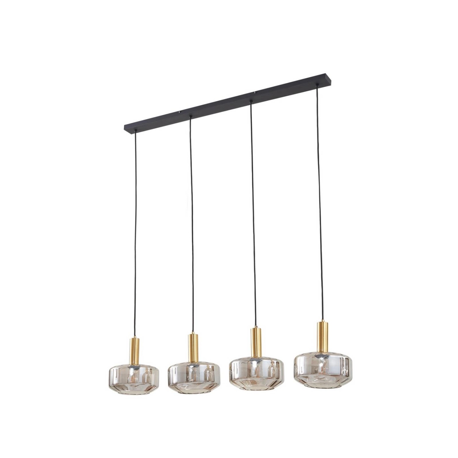 Lindby Pendelleuchte Hildur 10030724 in Alu aus Glas 4-flammig E27 Wohnzimm günstig online kaufen