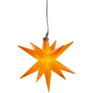 Gelber LED-Stern (Ø 8 cm) aus Kunststoff für die Weihnachtsdekoration im Innenbereich.