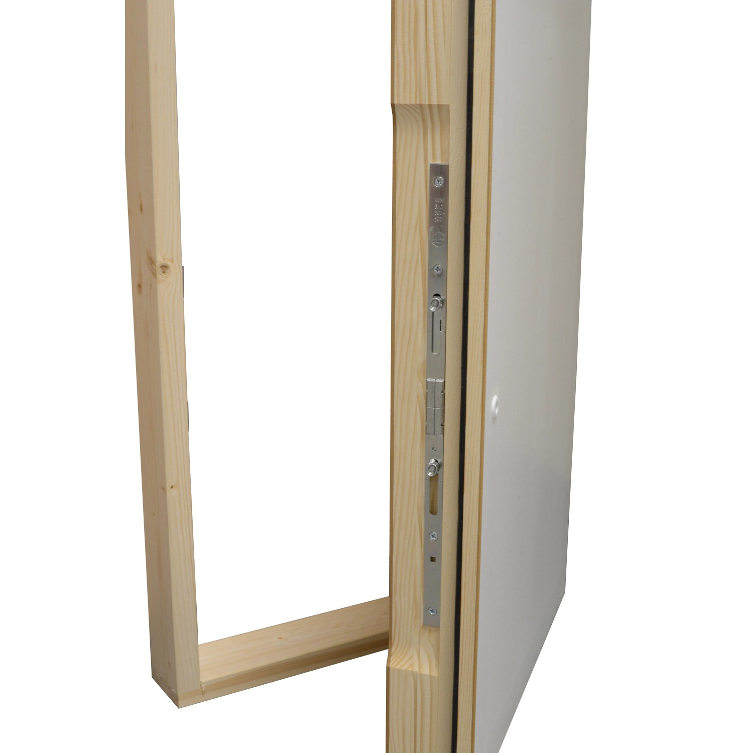 Minka Inspektionstür aus Holz, 79x54 cm, mit weißer MDF-Platte und Fichtenholzrahmen.