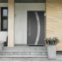 Anthrazitfarbene Sicherheits-Haustür ThermoSpace Prime Prag RC2, 110x210 cm, Anschlag links.