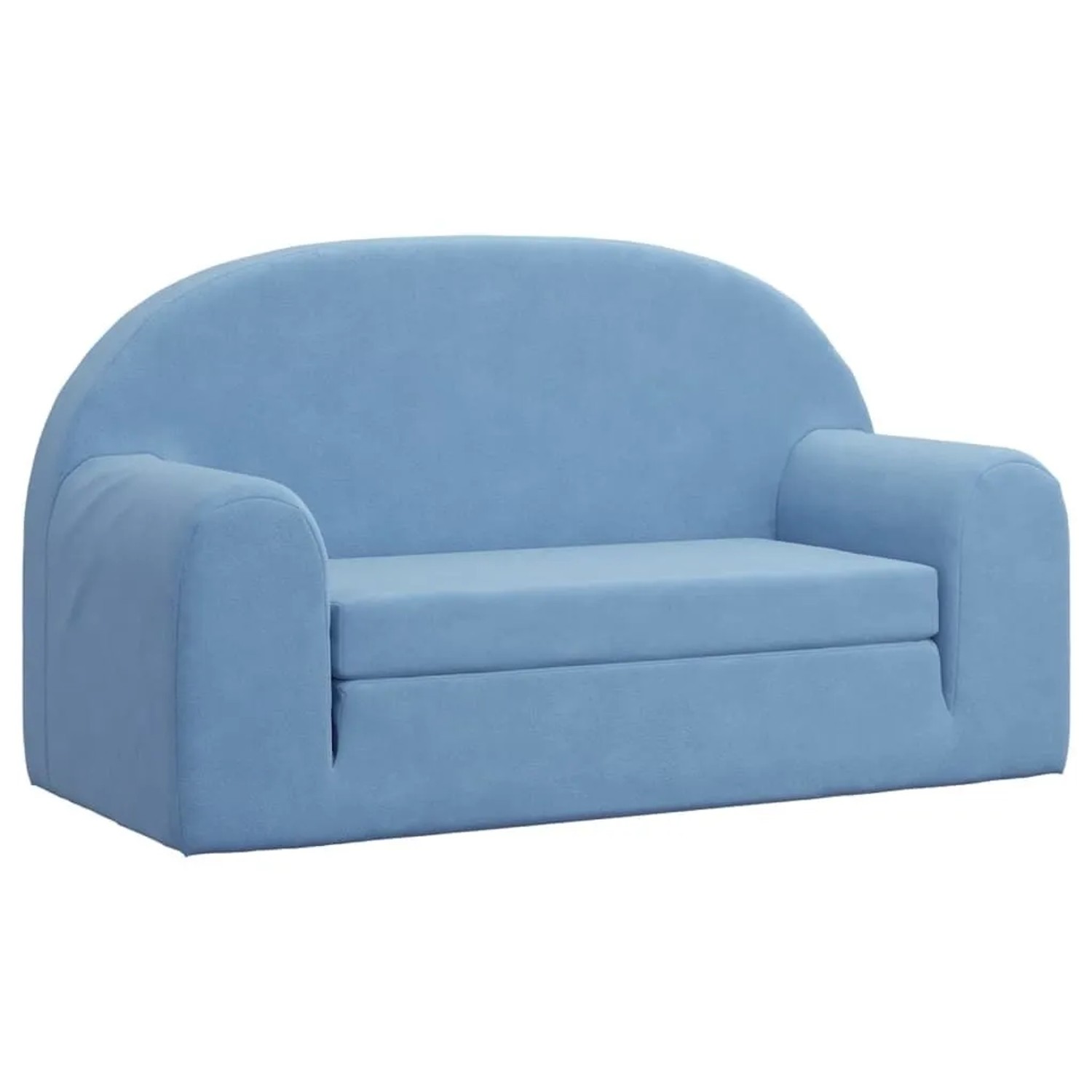 vidaXL Kinder-Schlafsofa 2-Sitzer Blau Weicher Plüsch 357026