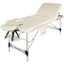 Tectake 3 Zonen Massageliege Phuket Breite 70 cm  Polsterung 5 cm Inklusive Tragetasche und 15 Einwegtücher  212 x 103 x 90 cm Beige