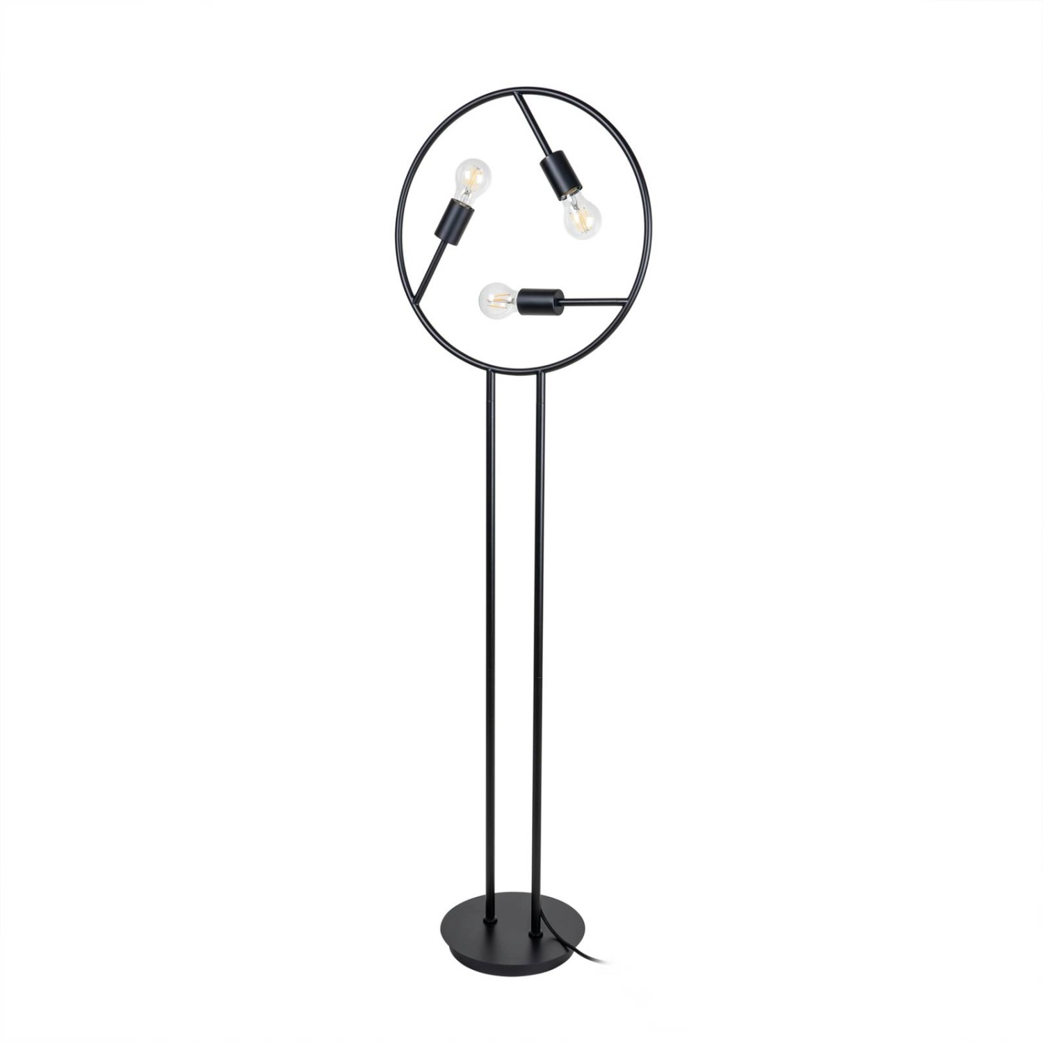 Lucande Stehlampe Linnard 9639760 Design Modern in Schwarz aus Metall 3-flammig E27 Wohnzimmerleuchte