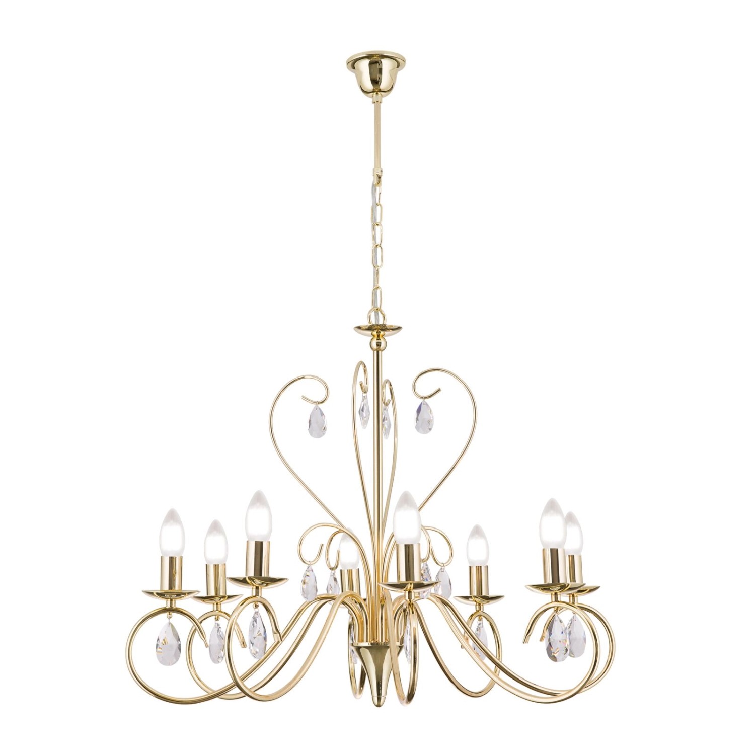 Orion Leuchten Kristall Kronleuchter Alessia 68 cm x 58 cm 8 x E14 Gold günstig online kaufen