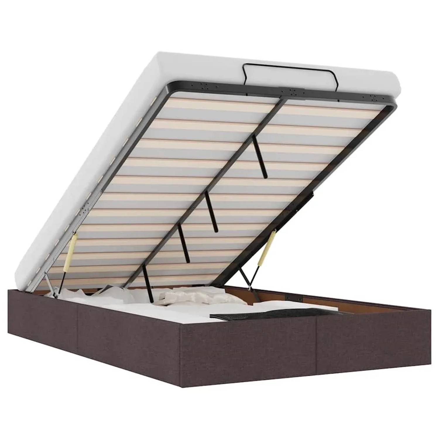 vidaXL Ottoman-Bett ohne Matratze Dunkelbraun 120x200 cm Stoff 3310871