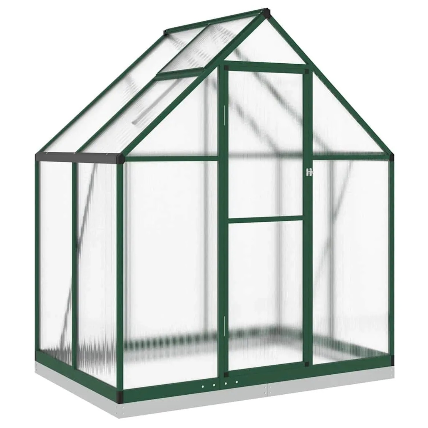 vidaXL Gewächshaus mit Fundamentrahmen Grün 169x114x202 cm Aluminimum 4005826