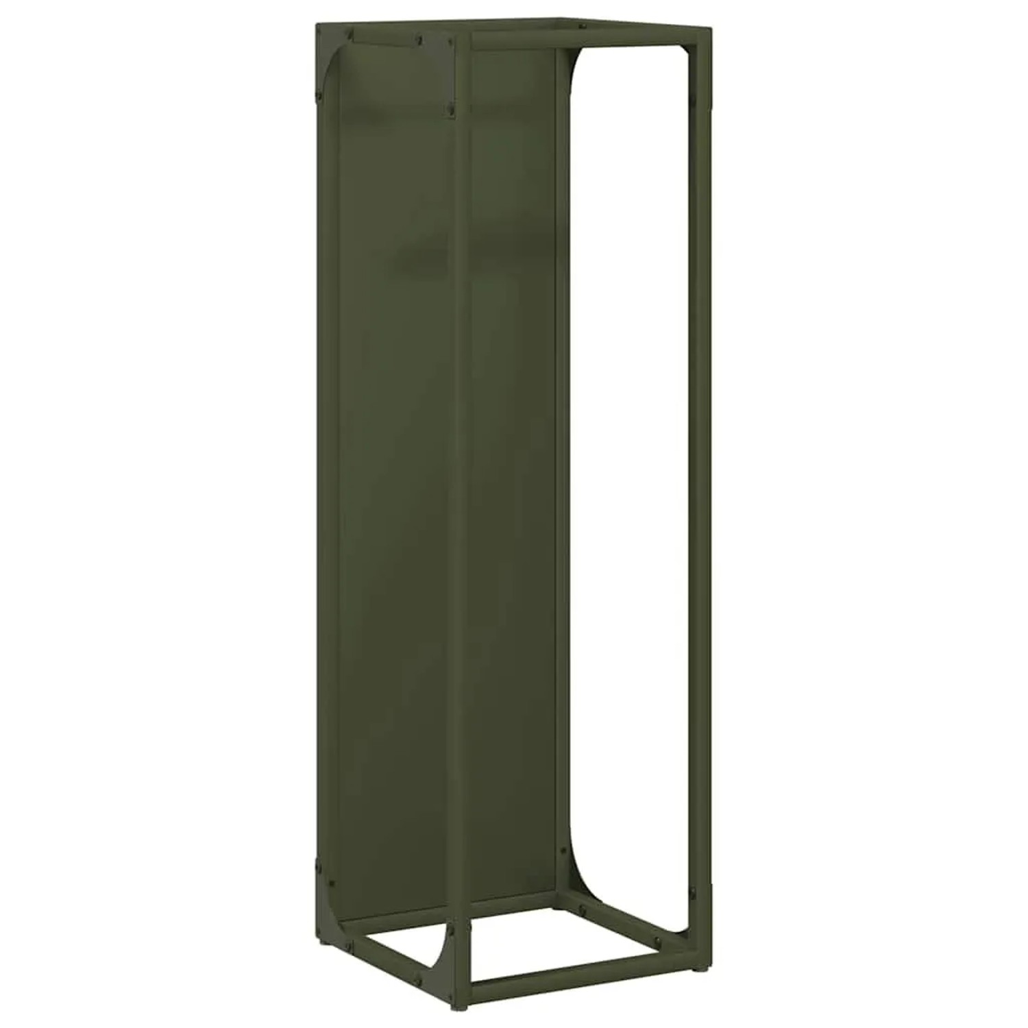 vidaXL Brennholzregal Olivgrün 25x25x80 cm Kaltgewalzter Stahl 864266