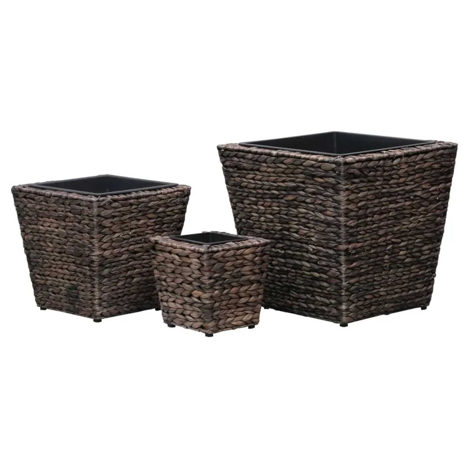 Furnicato Blumenkübel 3 Stk Wasserhyazinthe Braun