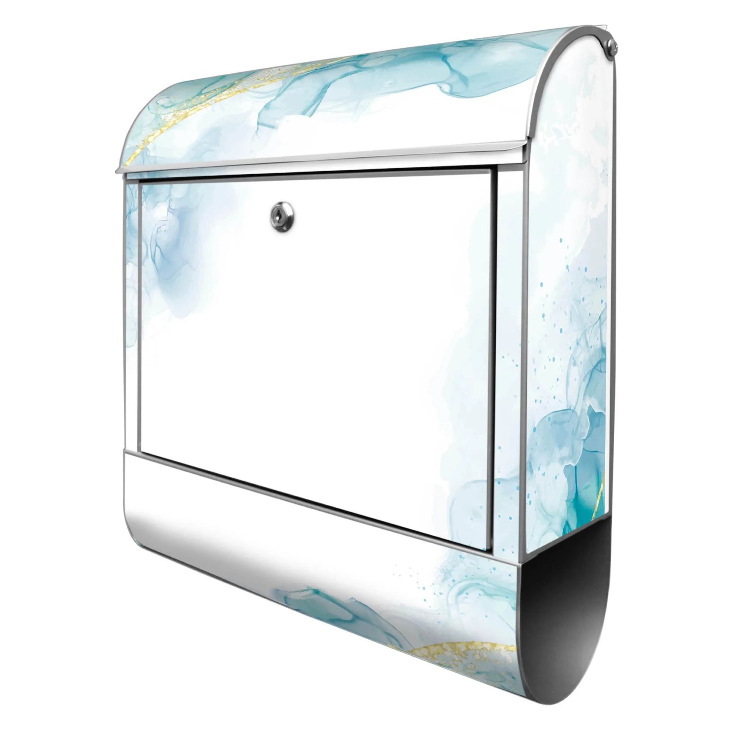 Banjado Design Briefkasten Silber Pulverbeschichtet 39x47x14cm 2 Schlüssel günstig online kaufen