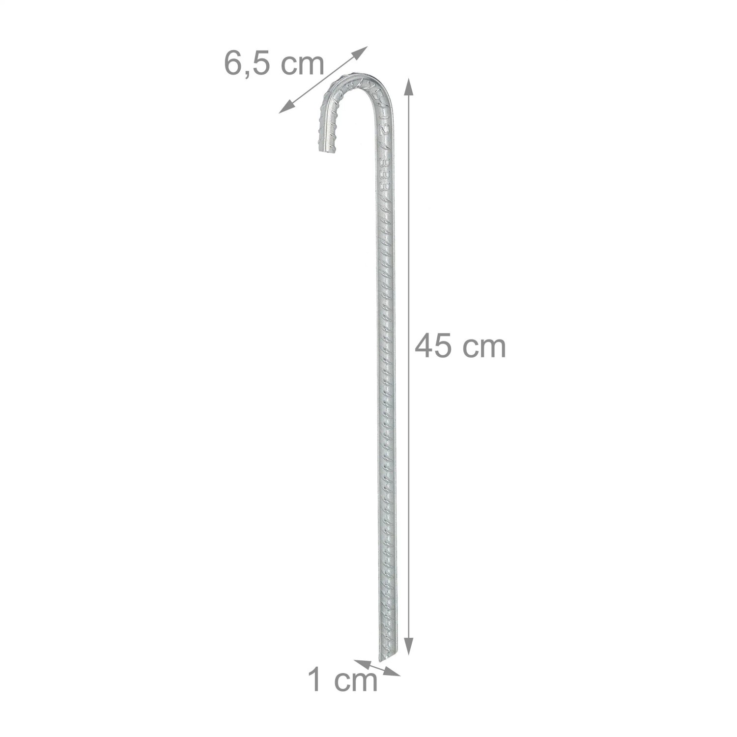 Relaxdays Bodenanker 10er Set Verzinkter Stahl Silber 45 cm x 6,5 cm x 1 cm 430 g_4