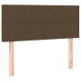 Boxspringbett vidaXL, dunkelbraun, 90x200 cm, Stoff. Bett mit Kopfteil und Holzfüßen.