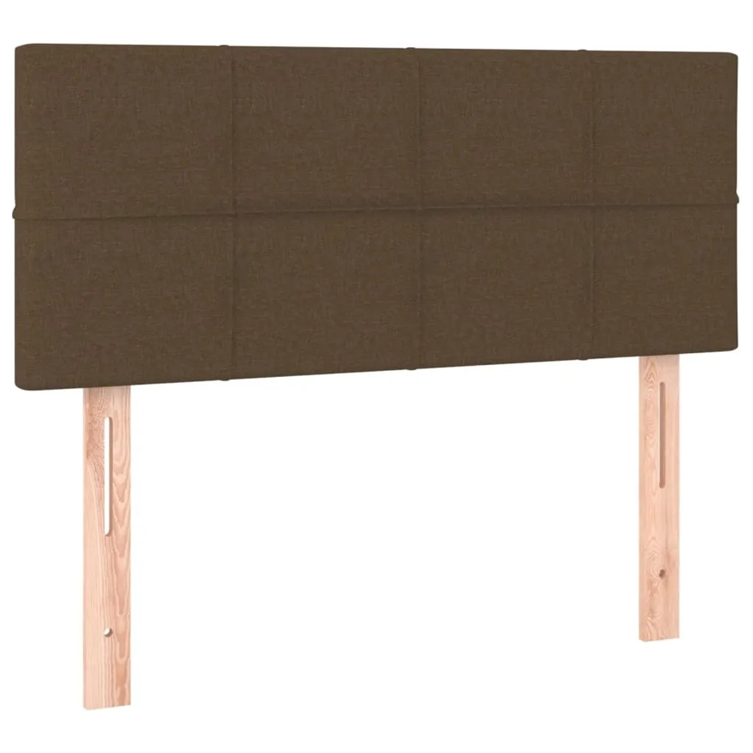 Boxspringbett vidaXL, dunkelbraun, 90x200 cm, Stoff. Bett mit Kopfteil und Holzfüßen.