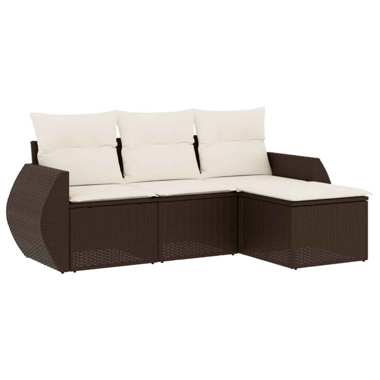 vidaXL 4-Tlg Garten-Sofagarnitur mit Kissen Braun Poly Rattan 3253610 günstig online kaufen