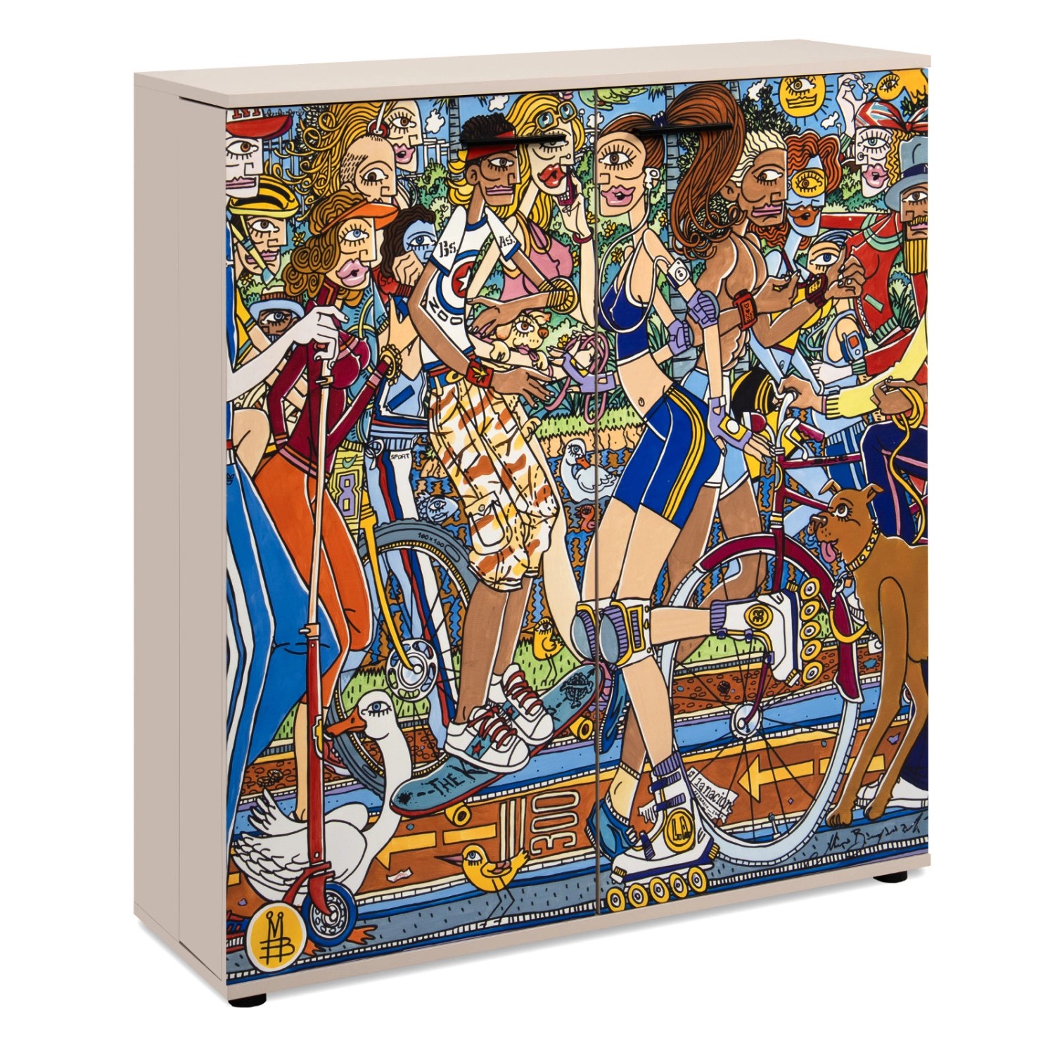 Furn.Design Schuhschrank Logu in Samt Bergonzoli 100 x 110 cm Logu günstig online kaufen