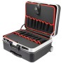 HMF 15602-02 Werkzeugtrolley Leer Werkzeugkoffer ABS-Kunststoff Rollen 47 x 40 x 24 cm_3