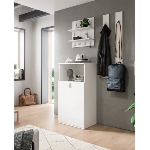 Inn.Furn Garderoben-Set 4-teilig in Weiß Hochglanz 117 cm SystemX